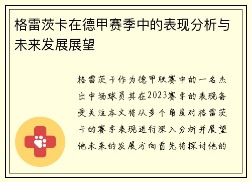 格雷茨卡在德甲赛季中的表现分析与未来发展展望